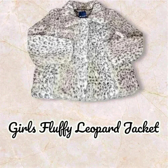 Me Jane Other - Girls Fluffy Leopard Jacket